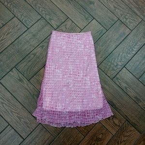 Wrapper Pink Print Midi Skirt